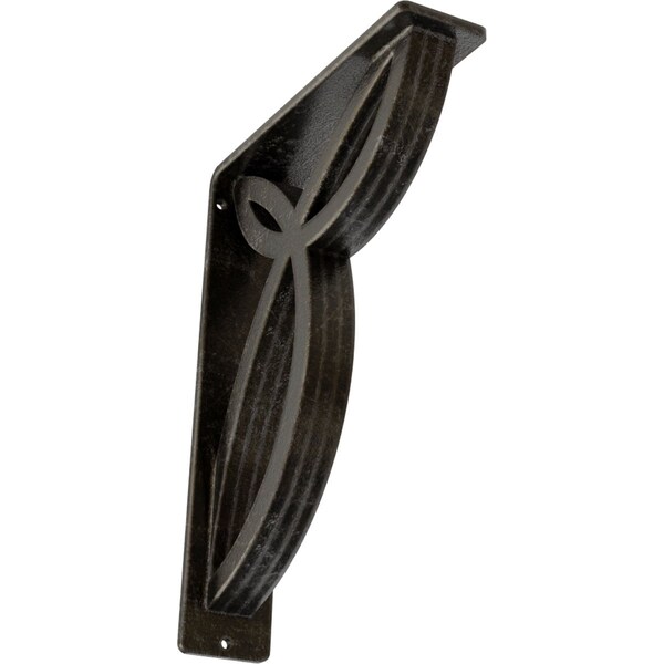 Ekena Millwork Versailles Wrought Iron Bracket, (Triple center brace), Antiqued Warm Silver 2"W x 7 1/2"D x 10"H BKTM02X07X10TVEAWS - main